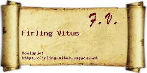 Firling Vitus névjegykártya